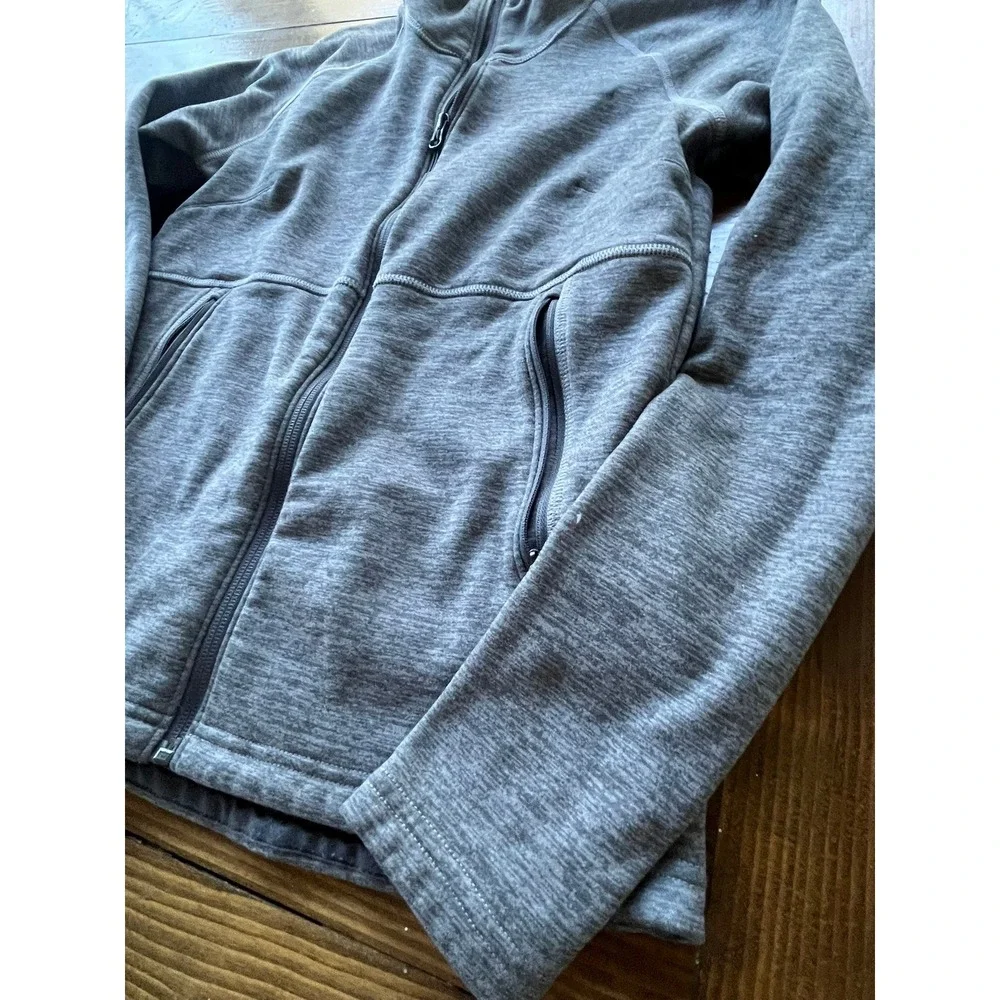 The North Face Womens Grey Heather Full Zip‎ Fleece Jacket Mock Neck Size Medium